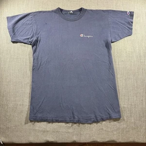 Maglietta Champion vintage uomo XL blu made USA logo ricamato scritta anni 90 maglietta - Foto 1 di 9