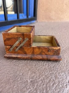 Old Brown Leather Two Tiered Box Western  Antique Vintage Arequipa - Picture 1 of 6
