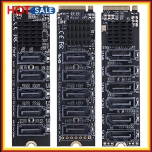 M.2 MKEY PCI-E Riser Card 5/6 Port Converter NVME To SATA SATA3.0 Adapter 6Gpbs - Afbeelding 1 van 21