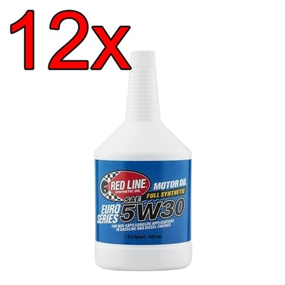 [Caja de 12] Aceite de motor Euro 5W30 totalmente sintético Red Line 1 cuarto Foto 1 de 3