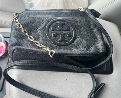 Bolso de hombro usado TORY BURCH cadena cuero negro Foto 1 de 4