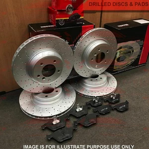 FOR NISSAN SILVIA 200SX S14 FRONT REAR DRILLED BRAKE DISCS PADS 280mm 258mm - Picture 1 of 1
