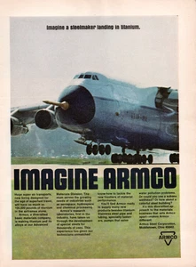 1969 Armco Lockheed C-5 Galaxy Plane 60s Vintage PRINT AD Middletown Ohio Steel - Bild 1 von 2