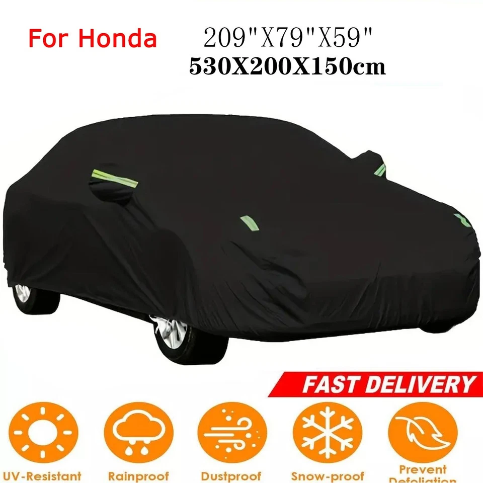 Full Car Cover Outdoor Snow Rain Waterproof Dust UV Protection For Honda Sedan - Image 1 of 4