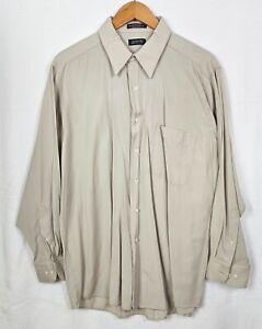 Arrow Mens Long Sleeve Button Up Dress Shirt Size 16-16 1/2 Large Wrinkle Free