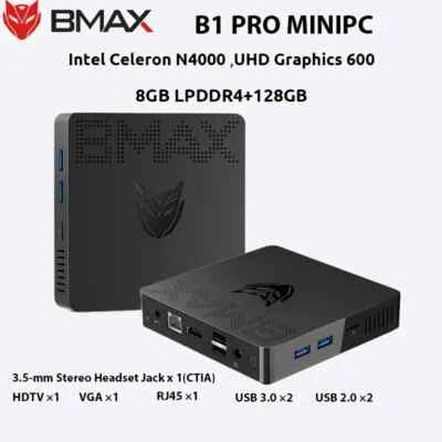 Mini PC BMAX B1 PRO con 8GB di RAM, 128GB M.2 EMMC, Processore Intel N4000 - Immagine 1 di 4