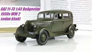 GAZ 11-73/GAS M-1 1:43 DeAgostini 1930er WW 2 Khaki Druckguss Modell russische Autos