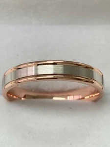 10K TWO TONE GOLD WEDDING BANDS 4MM - Picture 1 of 1