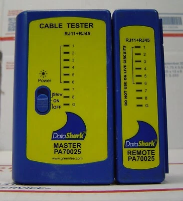 Data Shark Cable Tester RJ11 + RJ45 Master & Remote PA70025 Tested No Case - Image 1 of 4