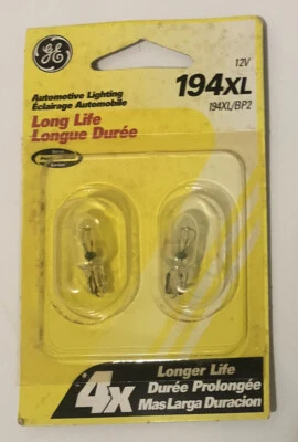 Two (2) GE 194XL Miniature Lamp Bulb 4X Longer Life 12v General Electric - Image 1 of 4
