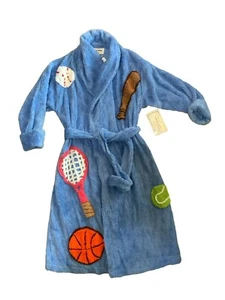 Canyon Group By Damze Chenille Bathrobe Blue Sports Robe Size SMALL Men’s Boys - Picture 1 of 9