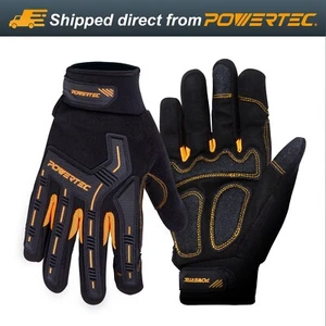 POWERTEC Heavy Duty Work Gloves for Excellent Grip and Shockproof L Size 1 Pair - Picture 1 of 10