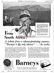 Original Reklame BARNEYS Pfeifentabak "aus Südafrika" 1937 Druckanzeige 727/06 - Bild 1 von 1