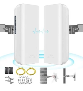 5.8GHz Point to Point Outdoor Wireless Bridge with 2 100 Mbps Ports and Brack... - Picture 1 of 11