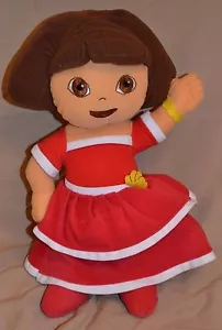 16 Zoll Dora The Explorer Plüschpuppe Stofftier rot Kleid gelb Blumen Show - Bild 1 von 2