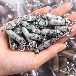 500pcs Natural Lotus Jasper Stone Point Healing Gemstone Pendants Wholesale - Picture 1 of 3