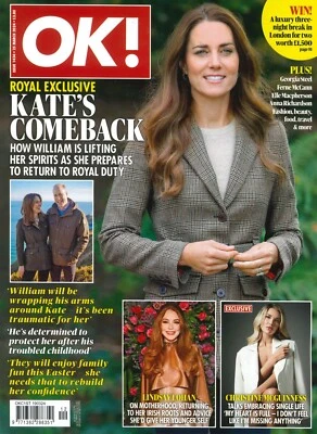 UK OK! Magazine: Princess Kate, Prince William, Lindsay Lohan, Oscars, 25.3.24 - Image 1 of 2