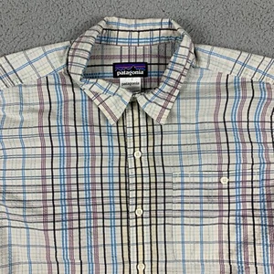 Camisa Patagonia Hombres Grande Multicolor A Cuadros Manga Corta Abotonada Aire Libre Senderismo - Imagen 1 de 13