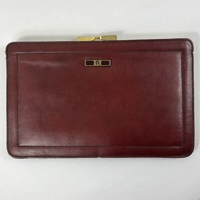 Vintage 60s 70s ETIENNE AIGNER Leather Envelope Bag Clutch Leather Brass - Image 1 of 4