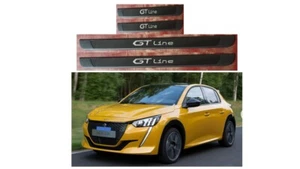 PEUGEOT 208 (2020+) DOOR SILL SCUFF PROTECTOR PLATES (GT LINE) BLACK PEG010B - Picture 1 of 3