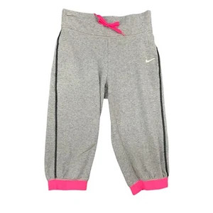 Nike Capri Sweatpants Girls L Large Gray Dri Fit Victory Cotton Nylon Blend Pant - Picture 1 of 13