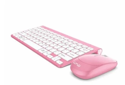 CYLO Plug & Play Wireless Mouse and Keyboard Pink and White Universal PC or MAC - Image 1 of 2