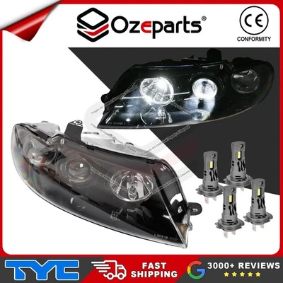 Pair LH+RH Head Light + LED Globes For Holden Commodore VX VU Berlina Calais HSV - Image 1 of 4