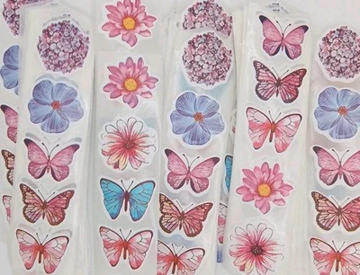25 Butterfly and Flower Stickers/Scrapbooking/Crafts/Journals/1 inch - Image 1 of 3