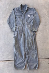 Vintage Penneys Big Mac Size 42S Gray Sanforized Herringbone Jumpsuit Coveralls - Picture 1 of 23