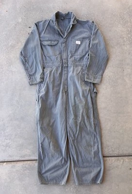Vintage Penneys Big Mac Size 42S Gray Sanforized Herringbone Jumpsuit Coveralls - Image 1 of 4