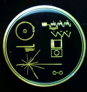 NASA Voyager Golden Record Enamel Pin Button Art Trajectory Diagram Figure OBO - Picture 1 of 6