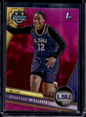2023-24 Bowman University Chrome Mikaylah Williams Pink Refractor #4 Tigers - Image 1 of 2
