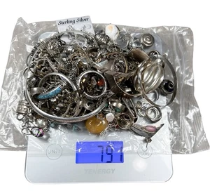 791 Gramm Sterlingsilber gemischt Schmuck Großpackung Posten Armband Ring Ohrringe Halskette - Bild 1 von 3