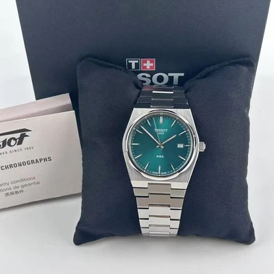 Reloj de cuarzo para hombre Tissot PRX T137.410.11.091.00 esfera verde acero inoxidable 40 mm Foto 1 de 4