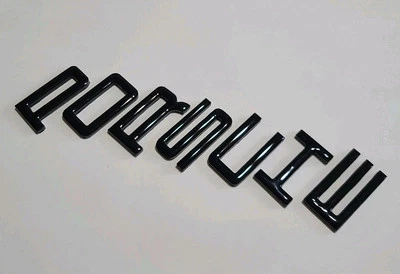 PORSCHE Gloss Black Emblem Badge Replacement Letters For Porsche - Image 1 of 4