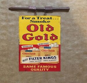 METAL O SCALE HANGING BUILDING 1:18 OLD GOLD CIGARETTE STORE SIGN LAYOUT DIORAMA