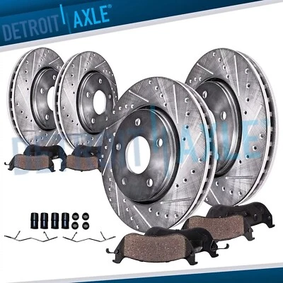 8pc Front Rear Drilled Brake Rotors Brake Pads Kit for 2019 - 2021 Subaru Ascent - Image 1 of 4