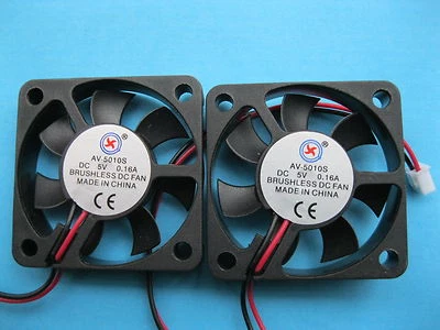 2 pcs Brushless DC Cooling Fan 5V 5010S 7 Blades 50x50x10mm 2pin Sleeve Bearing - Image 1 of 4