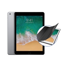 Apple iPad 9.7 2018 32GB Gris espacial con genérico 9.7 Estuche plegable negro