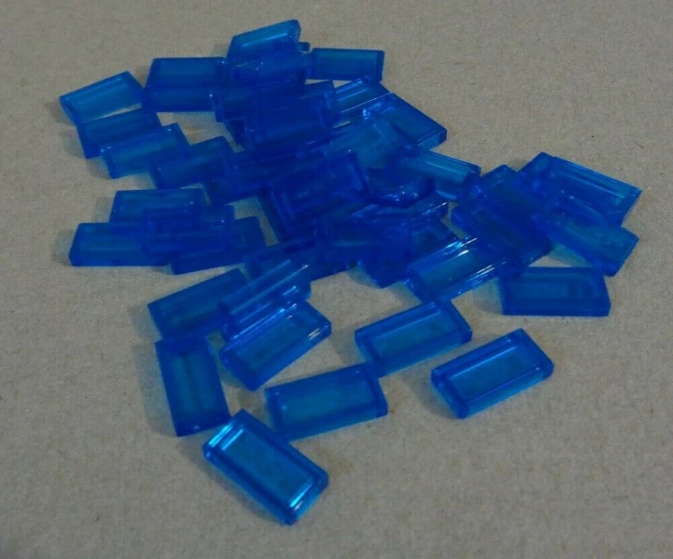 LEGO Pieces 35386/3069 TRANS FLAT TILES 1x2 CLEAR X4