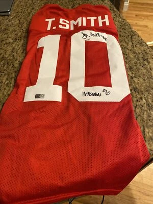 Camiseta deportiva autografiada firmada por Troy Smith con certificado de autenticidad Tristar "06 Heisman" Ohio State Foto 1 de 4