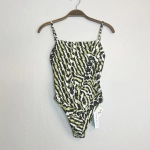 Traje de baño de una pieza SEAFOLLY para mujer talla 4 estampado de aceite de oliva Mandalay cuello cuadrado - Imagen 1 de 12
