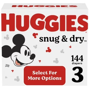 Huggies Snug and Dry Disposable Baby Diapers - Size 3 - 144 Count - Picture 1 of 9
