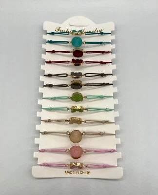 Pulsera de piedra Bohol Glam Liquidación paquete ajustable de 12 Foto 1 de 4