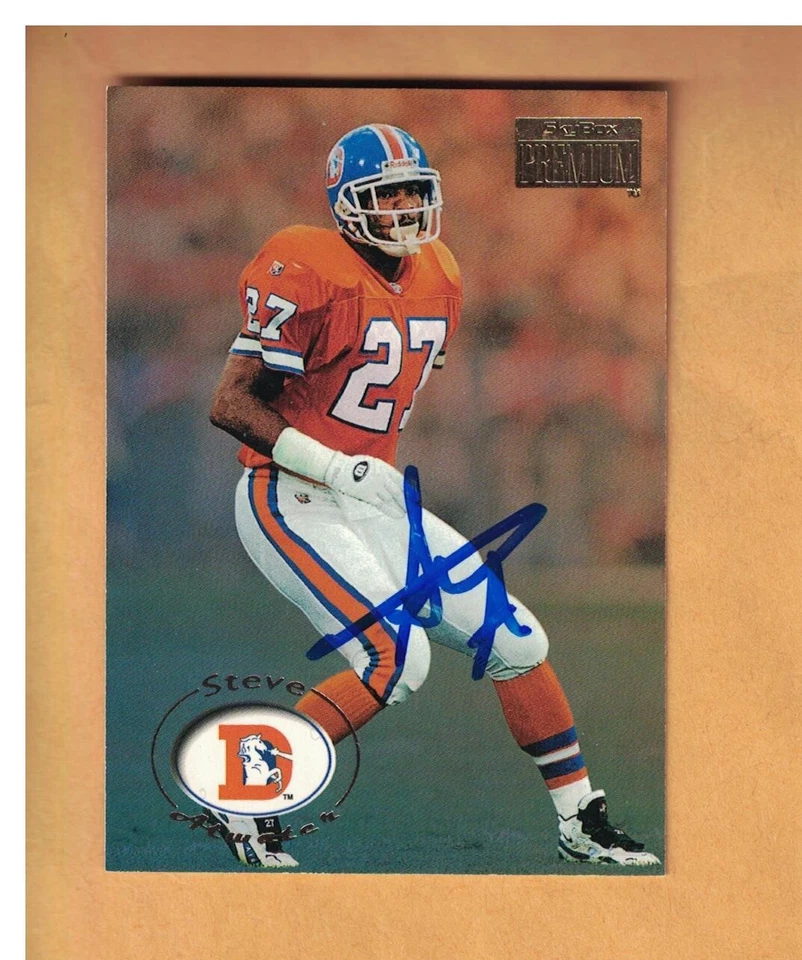 STEVE ATWATER  AUTOGRAPHED 1996 SKYBOX PREMIUM FOOTBALL CARD SIGNED DENVER BRONC - Image 1 of 1