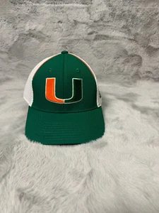 Miami Hurricanes Hat Cap Green Adidas One Size Strap Back NCAA Football - Picture 1 of 10