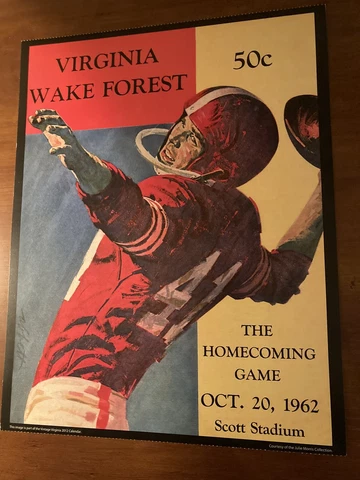 1962 Virginia Cavaliers Vintage Football Poster  - Great For Framing Cover