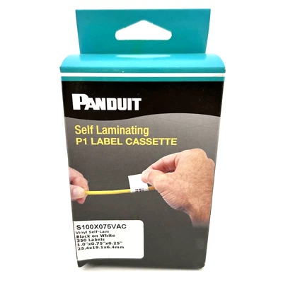 Panduit S100X075VAC Vinyl Self-Laminating 350 Label Cassette 1.0 x 0.75 x 0.25” - Image 1 of 4