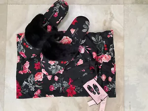 NUEVAS ZAPATILLAS VICTORIA SECRET SATÉN CÁLIDO LOGOTIPO ACOGEDOR *BOLSA DE REGALO NEGRA/ROJA *GRANDE L - Imagen 1 de 1