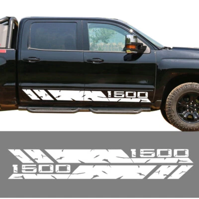 Kit de gráficos de calcomanías de vinilo puerta lateral deportiva para Silverado 1500 2 piezas Foto 1 de 4
